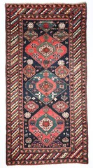 Late 19th Century Gendje Kazak Rug – Antique Caucasian Tribal Carpet