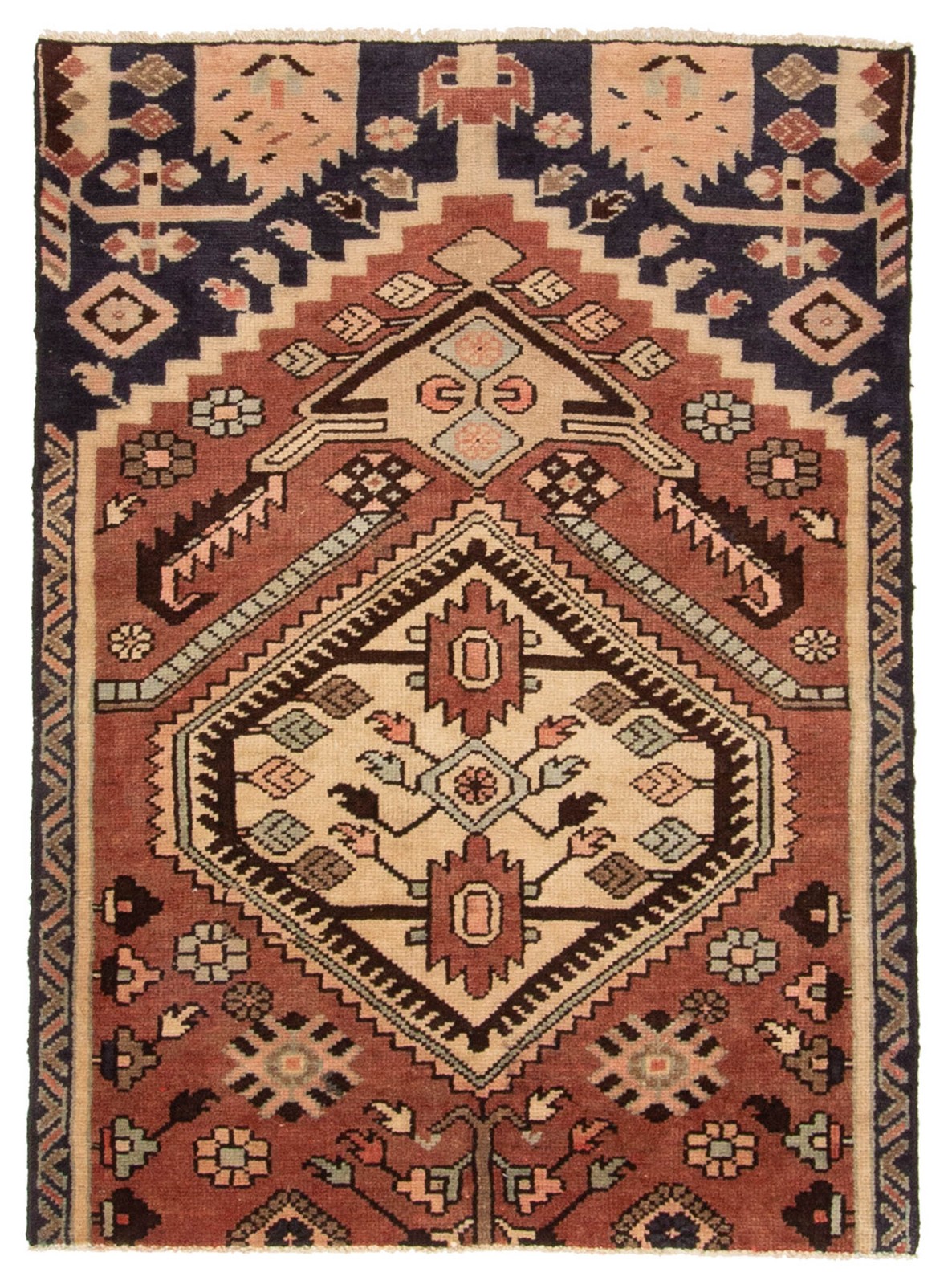 Vintage 3'3" x 4'8" Traditional Hand Knotted Vegetable Dye Wool Area Rug gallery