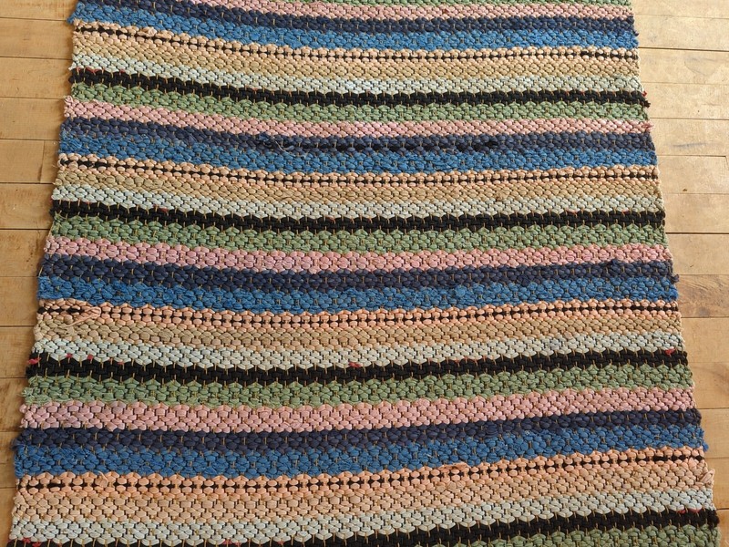 Antique Imported Swedish Hand Made Rag Rug Runner (31" x 112" ) As Shown gallery