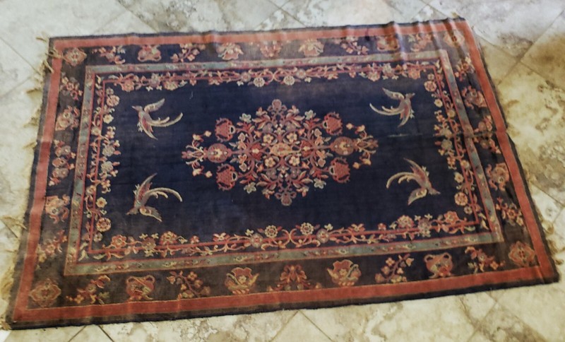 Vintage Tribal Caucasian Hand-Knotted Wool 4-Quadrant PHOENIX BIRD 6'5" x 4'3" gallery