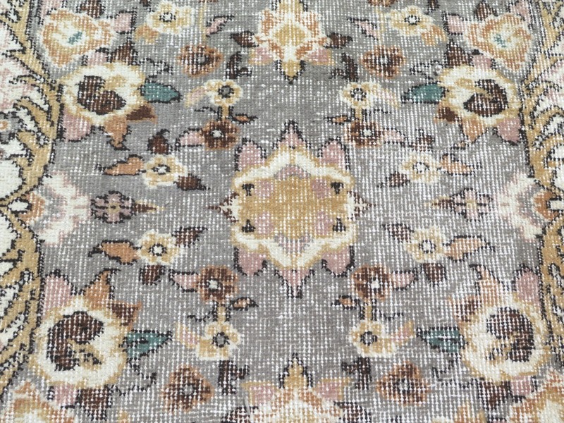 Vintage Turkish Rug, Distressed Floor Carpet, Handmade Wool Large Rug 84"x123" gallery