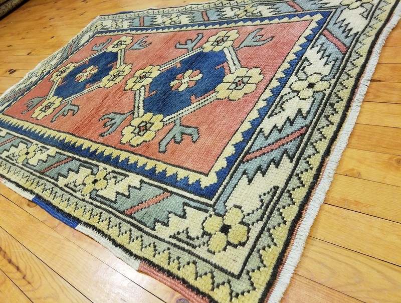 Vintage 1940-1950s Natural Dye Wool Pile Tribal Rug 2'9"×4' gallery