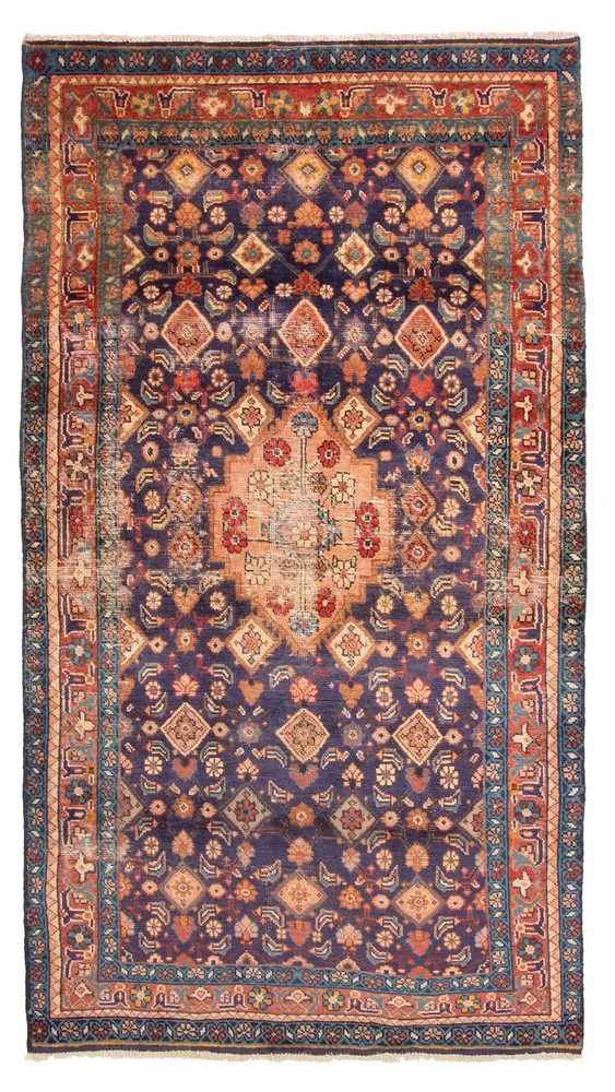 Traditional Vintage Hand-Knotted Carpet 3'7" x 6'9" Wool Area Rug