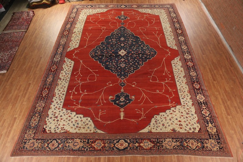 Masterpiece Antique Open Filed Rug Palace Size Handmade Pre-1900 Carpet 14x20 gallery