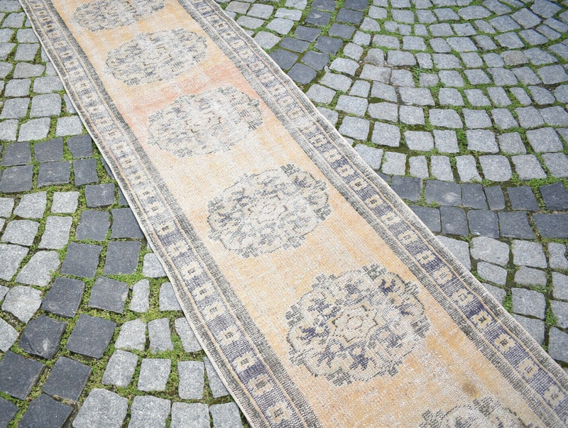 Vintage Runner Rug 30'' x 132'' Turkish Hand Knotted Rug Hallway Oushak Area Rug gallery