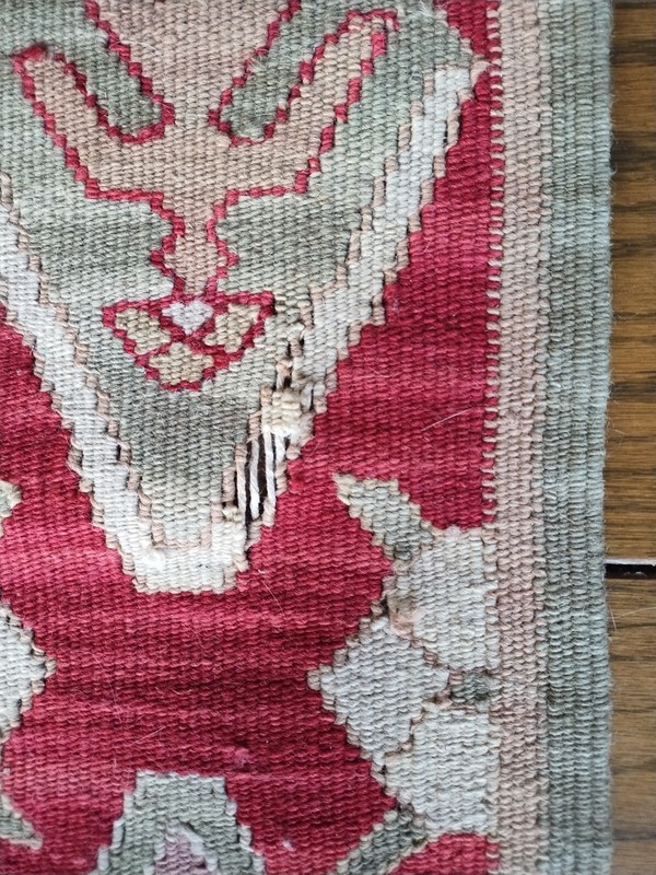 Vintage Woven Runner 31"x8.10" Reversible With Fringe Hallway Rug Runner gallery