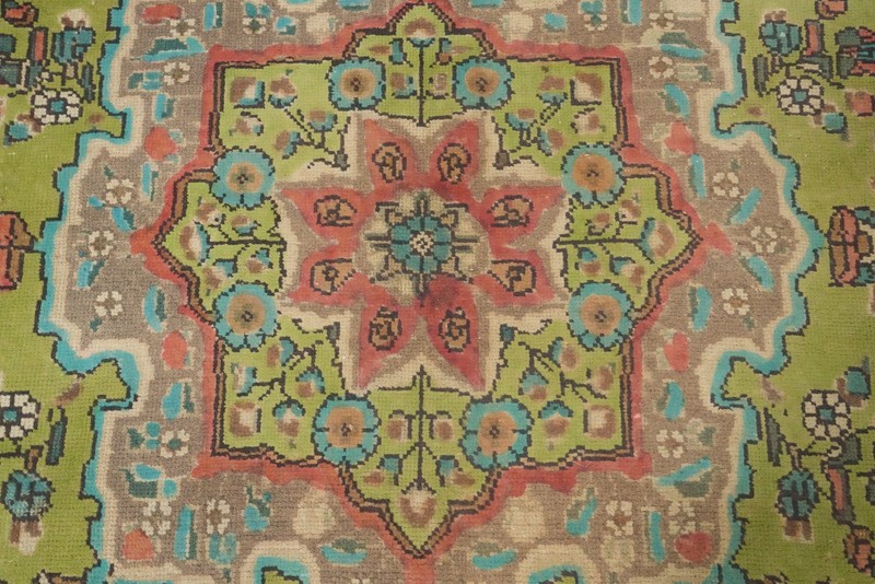 Light Green Wool Traditional Area Rug 6x10 ft Hand-knotted for Living Room gallery