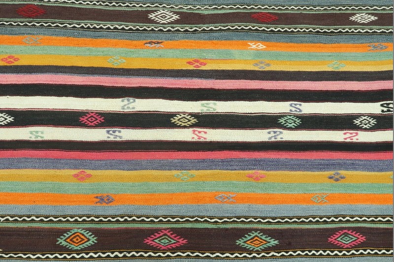 Vintage Turkish Kilim, Large Rug, Striped Rug, Teppiche 69"X99" Area Rug Carpet gallery