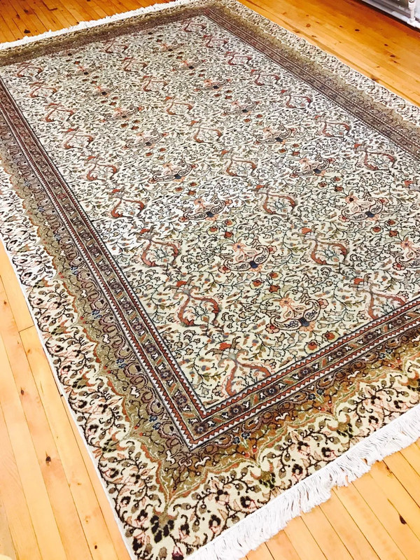Rare Ca1900-1939s Antique Wool Pile Muted Colors Ottoman Hereke Rug 6’6”x 9’7” gallery