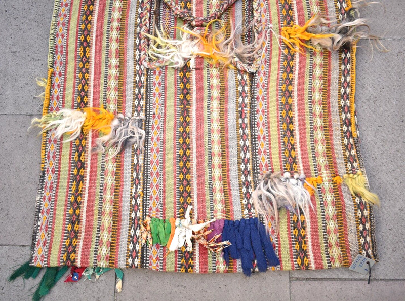 Antique Turkish Kilim Bag 23'' x 37'' Collector's Item Local Garment Wool Bag gallery