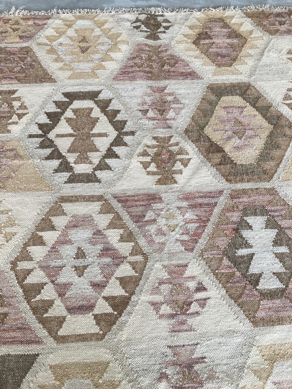 Vintage Traditional Handmade Beautiful Turkish Kilim Floor Rug Carpet 245x156 cm gallery