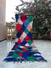 Vintage Moroccan handmade 2’1″x7’7″ Bohemian Berber Geometric Colorful Ruuner