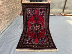 Afghan Oriental Rug 2’9 x 5’1 Vintage Hand Knotted Wool Tribal Medallion Carpet