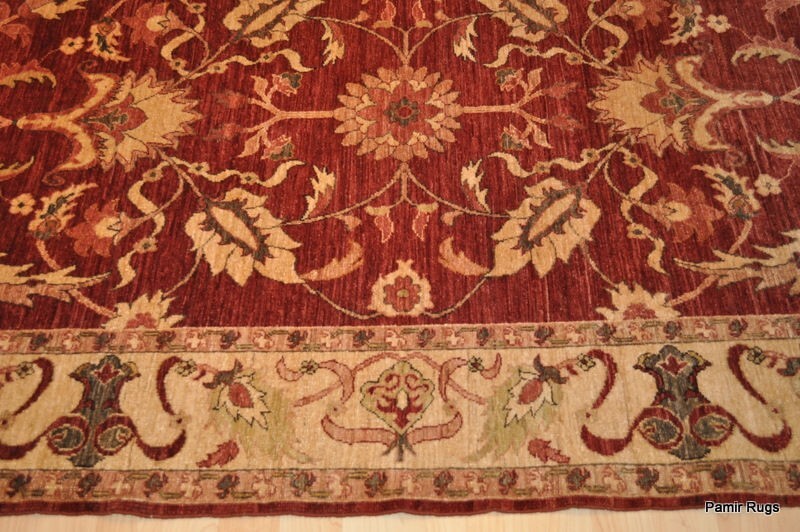 _HAND-MADE_VEGGIE_DYE_5x7 ft. TOP QUALITY MAHAL design *RUG** natural RED, GOLD gallery