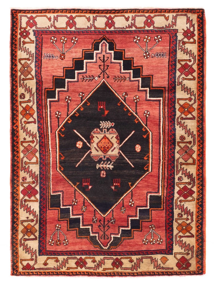 Vintage Traditional Hand-Knotted Area Rug 4'11" x 6'8" Oriental Wool Carpet