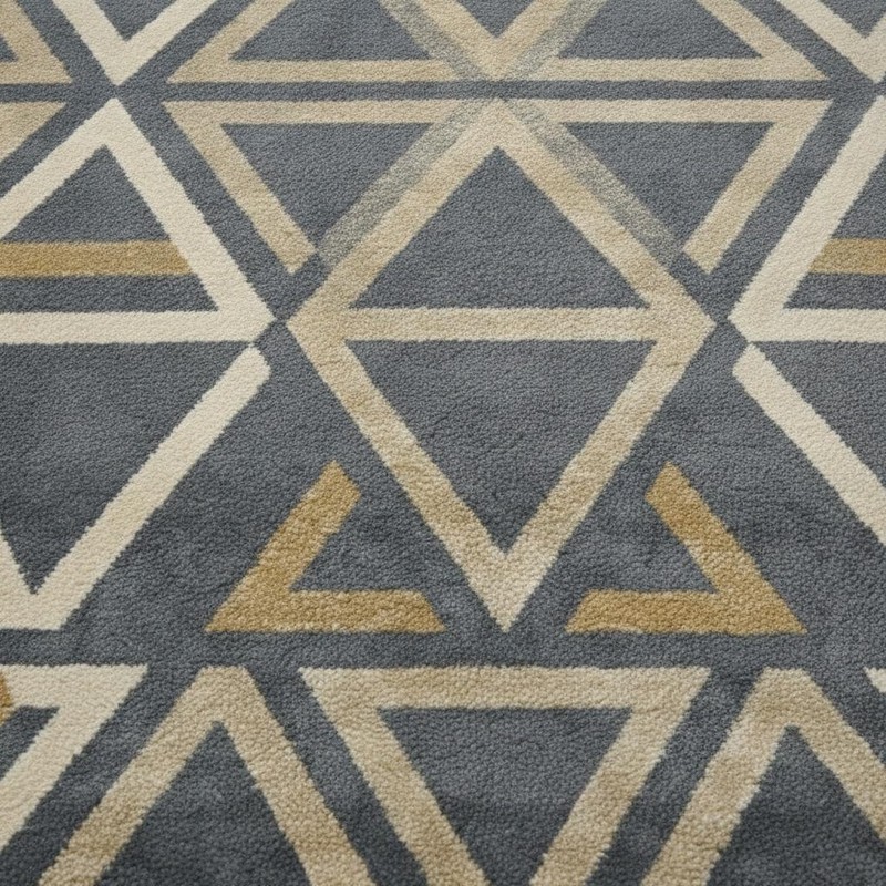 Hand-Tufted Wool Area Rug Geometric Pattern Modern Indoor Carpet for Home Décor gallery