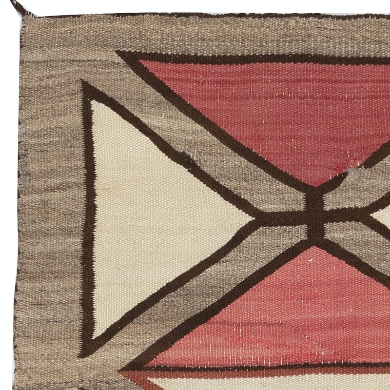 2.9x4.7 Ft Antique Navajo Geometric Rug, Wool, Natural Colors, Circa 1920–1940 gallery