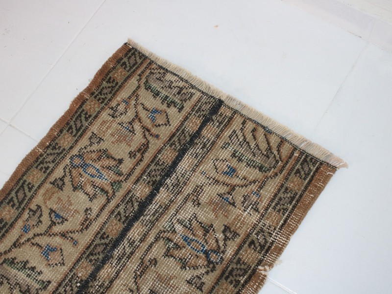 1.3 x 8.0 Feet Beige Patchwork Runner Rug – Handmade Turkish Hallway & Corridor gallery