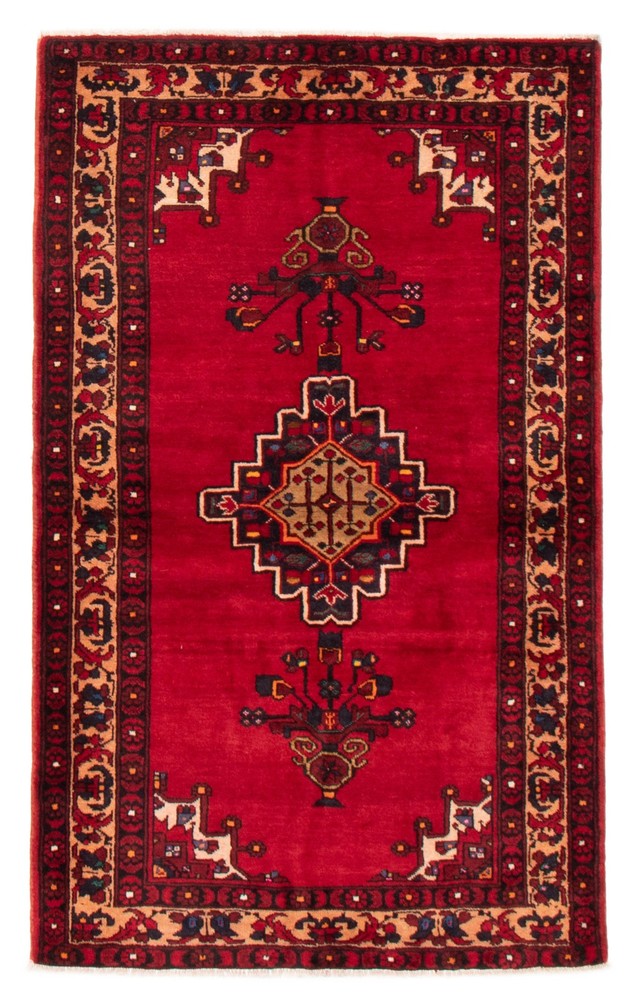 Vintage 4'2" x 6'9" Traditional Hand Knotted Vegetable Dye Wool Area Rug