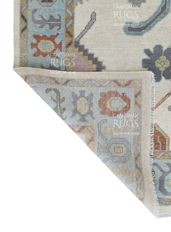 9x12 ft L.t. Blue & Ivory Handmade Oushak Living Area , Oriental Floor Rug gallery
