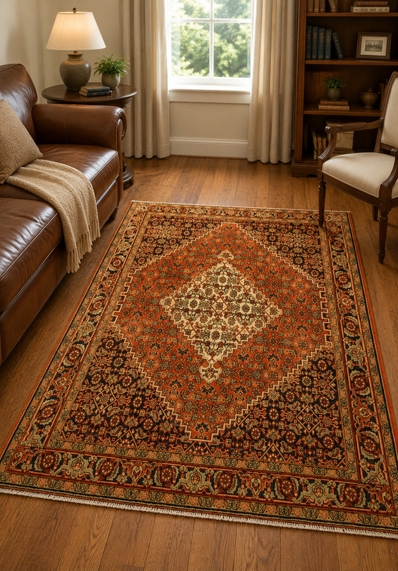 NATURAL WOOL Old Oriental Rugs,Hand Woven,knotted size Approximately 3'6" x 5'2" gallery