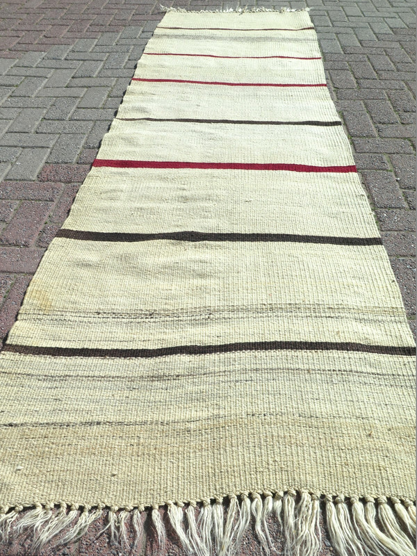 Turkish Kilim Runner, Handmade Rugs Corridor Carpet, Stairs Aisle Long 32"X105" gallery
