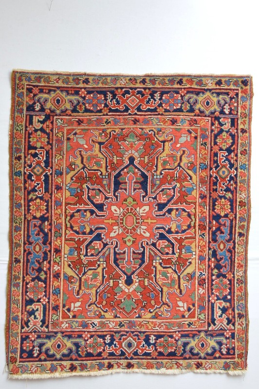 WONDERFUL ANTIQUE RARE SMALL SERAPI HERIZ RUG gallery