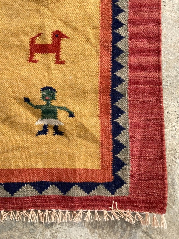 Vintage Traditional Handmade Beautiful Gabbeh Kilim Floor Rug Carpet 136x92 cm gallery
