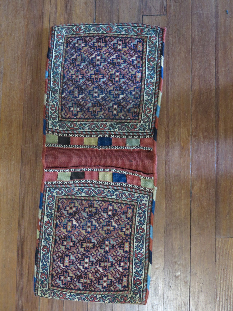 Shahsavan or Caucasian saddle bag, soumak, 2nd quarter 20th century, 12" x 2'4"