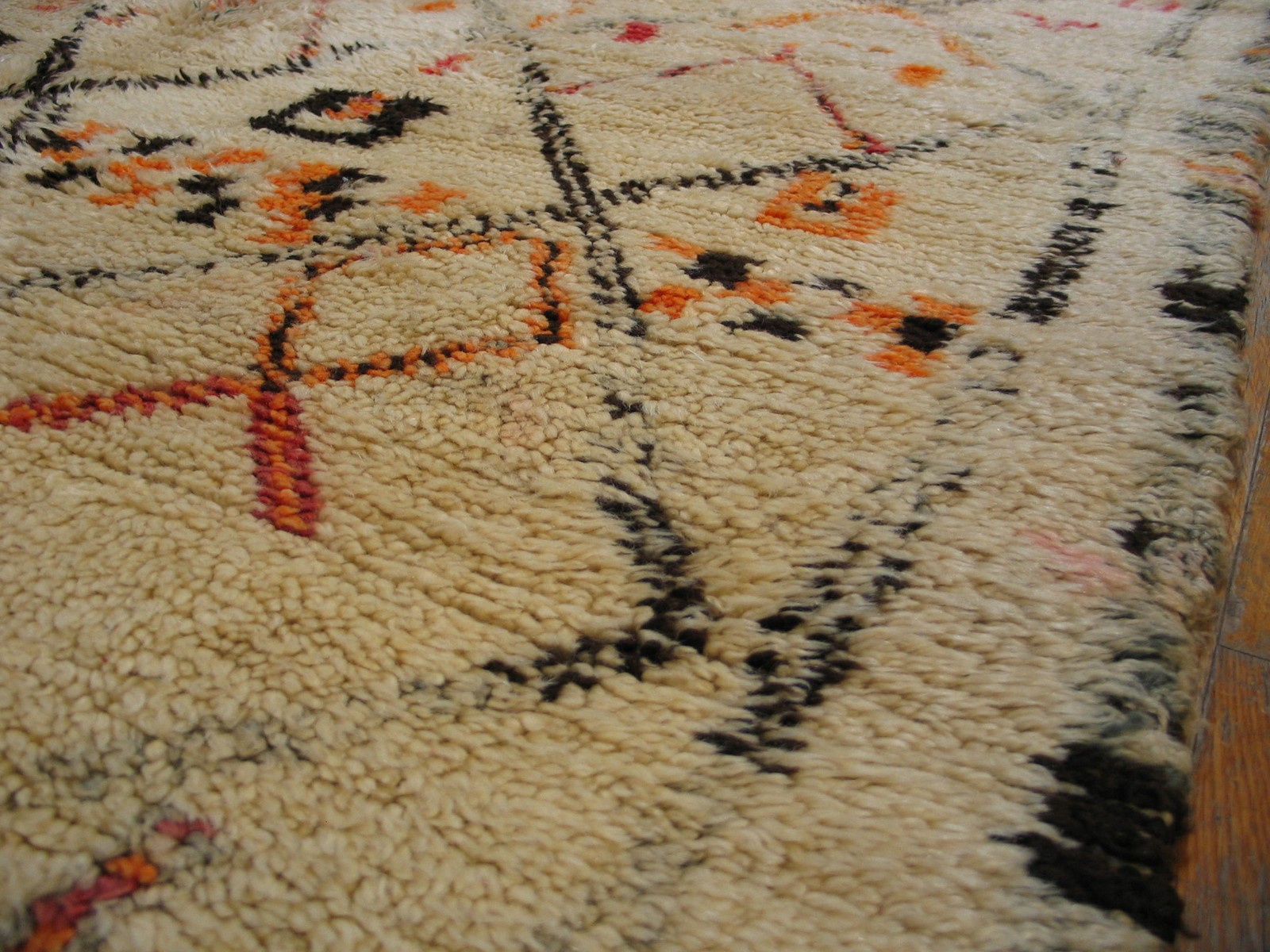 Vintage Plush Wool Pile Mid Century Moroccan Tribal Beni Ourain Berber Carpet gallery