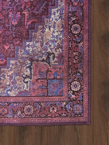 Modern Vintage Turkish Lavender Runner Rug 2'5"x10" - Washable, Foldable, Luxury gallery