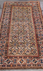 Antique 1860s Caucasian Talish 5’8″ x 11’3″ Hand-Knotted 100% Wool Rug Gold
