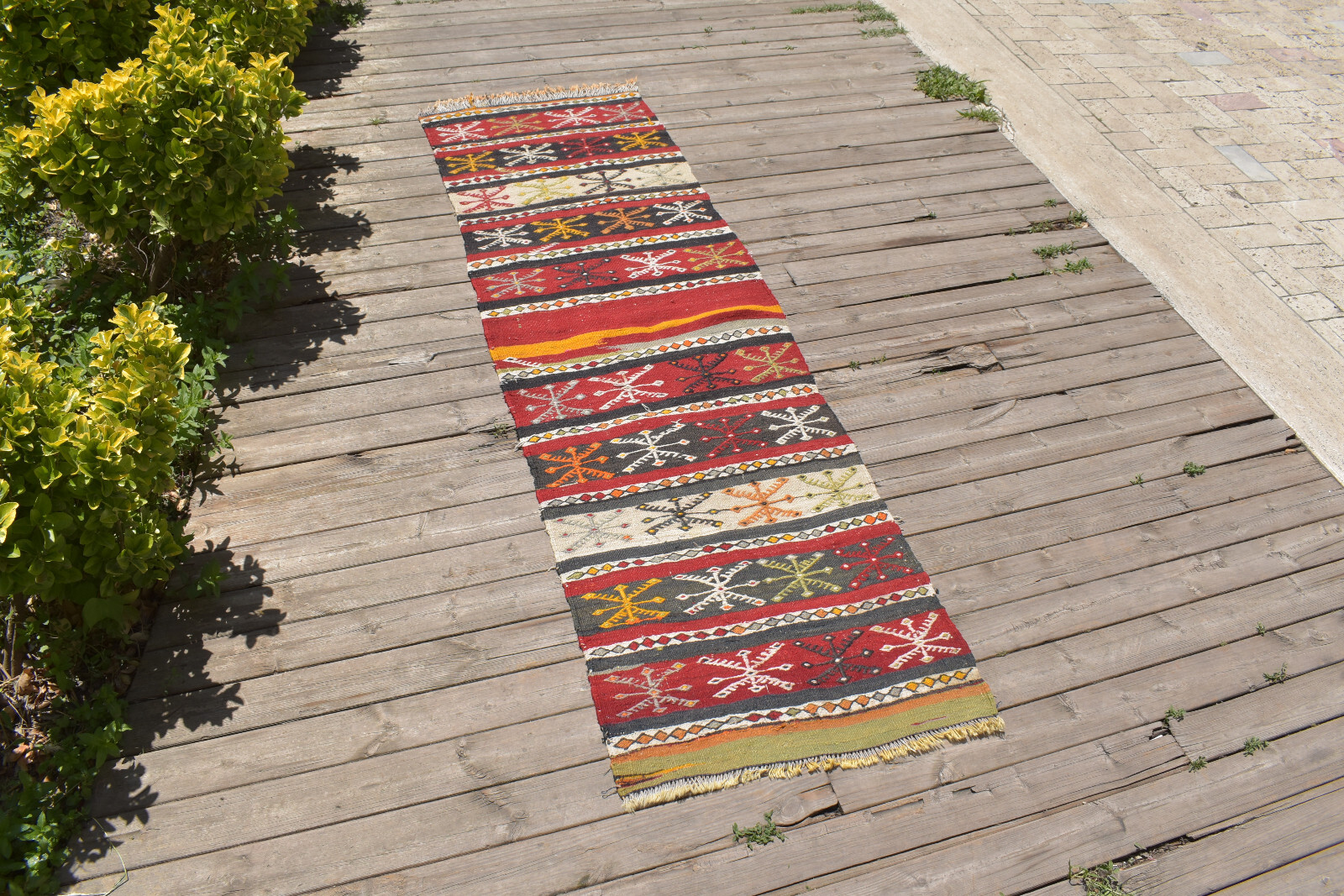 Turkish Rug 24''x80'' Oriental Runner Kilim Corridor Cicim Hallway 2x6 Size gallery