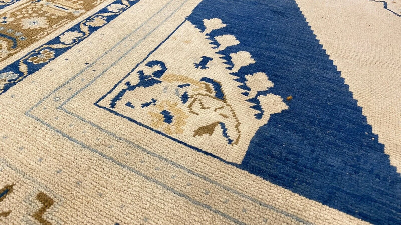 Bohemian Antique Ca1900-1939's Muted Colors, Wool Pile Oushak Area Rug 5’4"×9' gallery