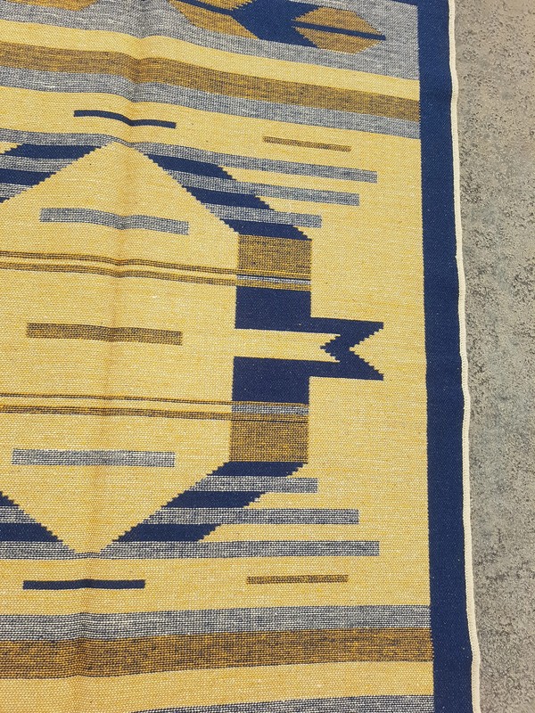 Vintage Traditional Handmade Southwestern Style Wool Multicolor Kilim 5.6x3.8 ft gallery
