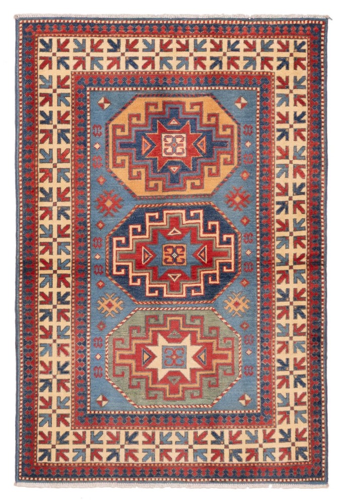 Vintage Hand-Knotted Area Rug 3'4" x 5'0" Traditional Oriental Wool Carpet
