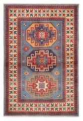 Vintage Hand-Knotted Area Rug 3’4″ x 5’0″ Traditional Oriental Wool Carpet