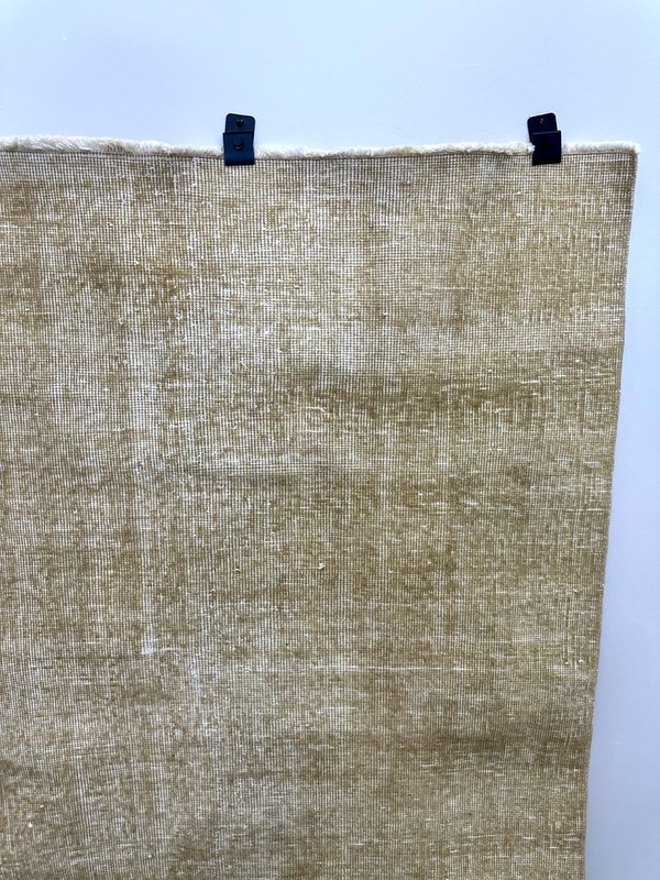 4x6 Vintage Turkish Rug, Solid Beige, Handmade Wool Area Rug, Geometric Carpet gallery