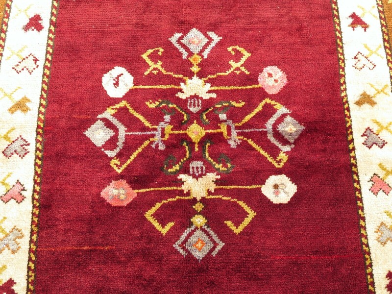 Turkish Rug, Area Rug, Antique Rug Wool Floor Rug Konya Handmade Carpet 64"X101" gallery