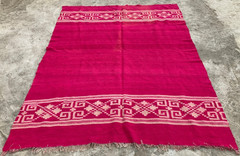 Vintage Traditional Handmade Turkish Geometric Border Wool Kilim Rug 231×167 cm