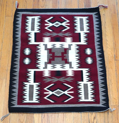 American Navajo Hand Woven Wool South West Vintage Rug 2’5″ x 3’1″