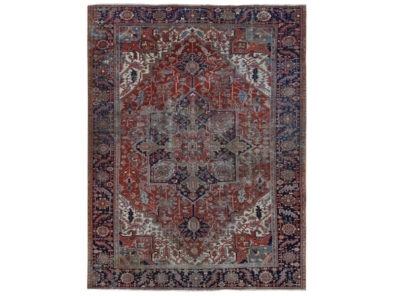 Exquisite Antique 1930-1940's Natural Dye Heriz Collection Rug 8'8''x11'5' gallery