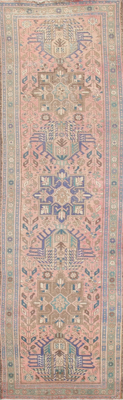 Pink Wool 13 ft Runner Rug 3x13 Tribal Traditional Handmade Home Decor Carpet gallery