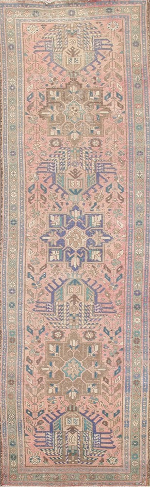 Pink Wool 13 ft Runner Rug 3x13 Tribal Traditional Handmade Home Decor Carpet