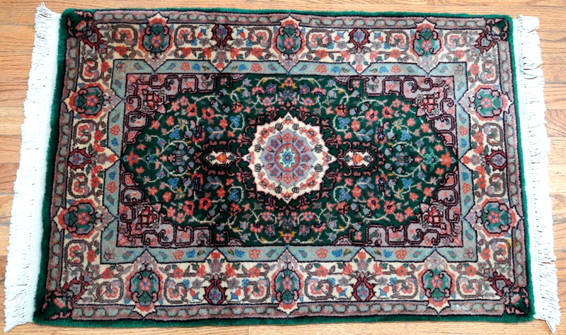 Gorgeous Kermann Hand Knotted Green Oriental Rug 2'1" x 4'3" gallery