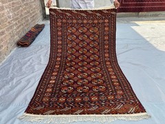 3’6×6 ft Antique Turkmen Tekke Ersari Rug Hand Knotted Wool Tribal Low Pile Rug