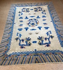 EARLY 1900s ANTIQUE FIVE CLAW CHINESE DRAGON QING DYNASTY IMPERIAL RUG 7.8X10.5