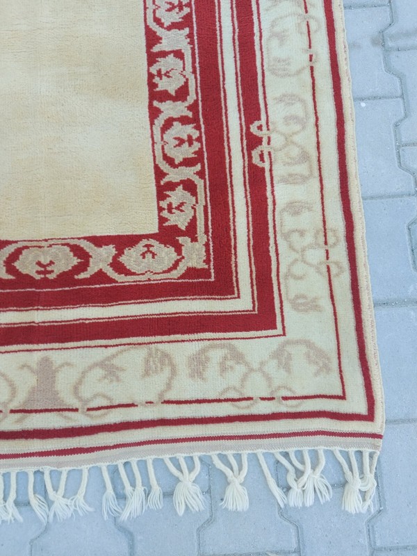 Vintage Rug Red Beige Rug Handmade Turkis Wool Rug Kitchen Carpet Rug Home Rug gallery