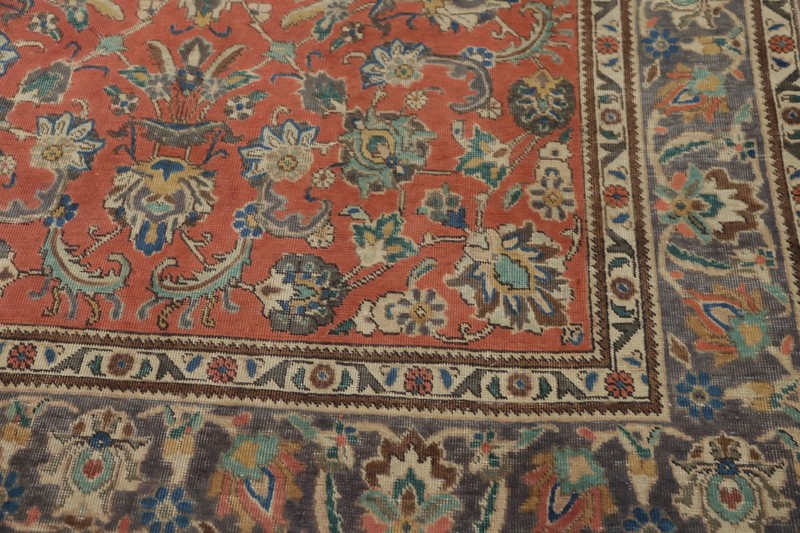 Floral Traditional Rust Wool Hand-knotted Living Room Rug Vintage Carpet 6x10 gallery