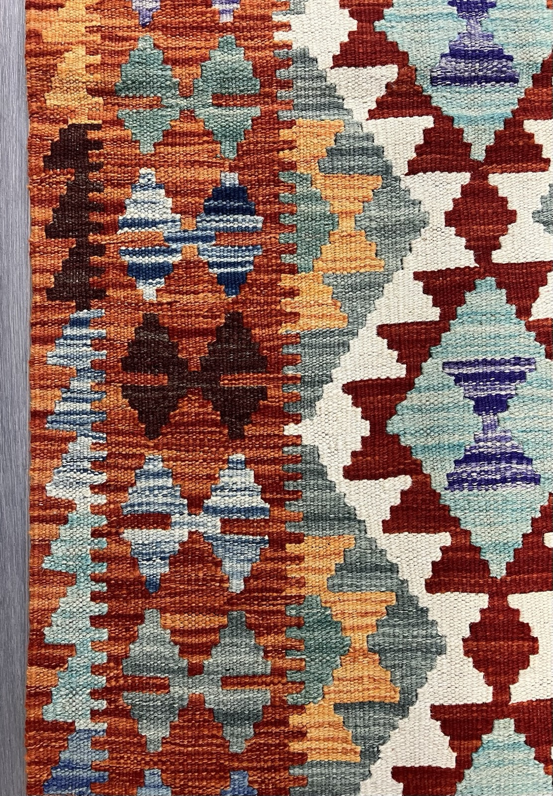 Handmade Kilim Runner wool natural colours Afghan Traditional 201cmx72cm gallery